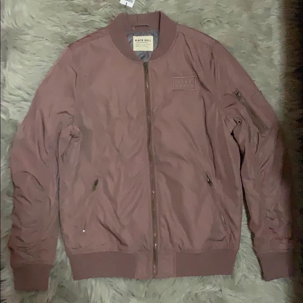 Dusty pink varsity jacket